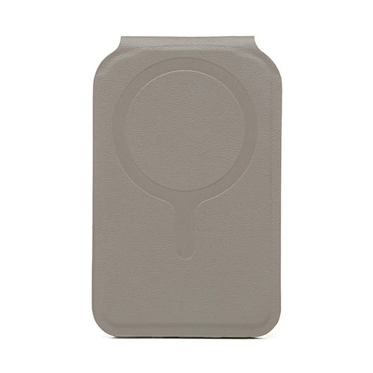 Leather Hinge Mirror Kickstands for Cell Phone Back Magnetic Card Holder Multi-Function Adjustable Angle - Grey