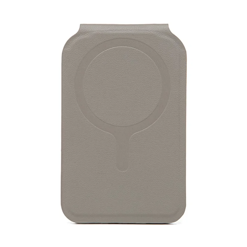 Leather Hinge Mirror Kickstands for Cell Phone Back Magnetic Card Holder Multi-Function Adjustable Angle - Light Grey