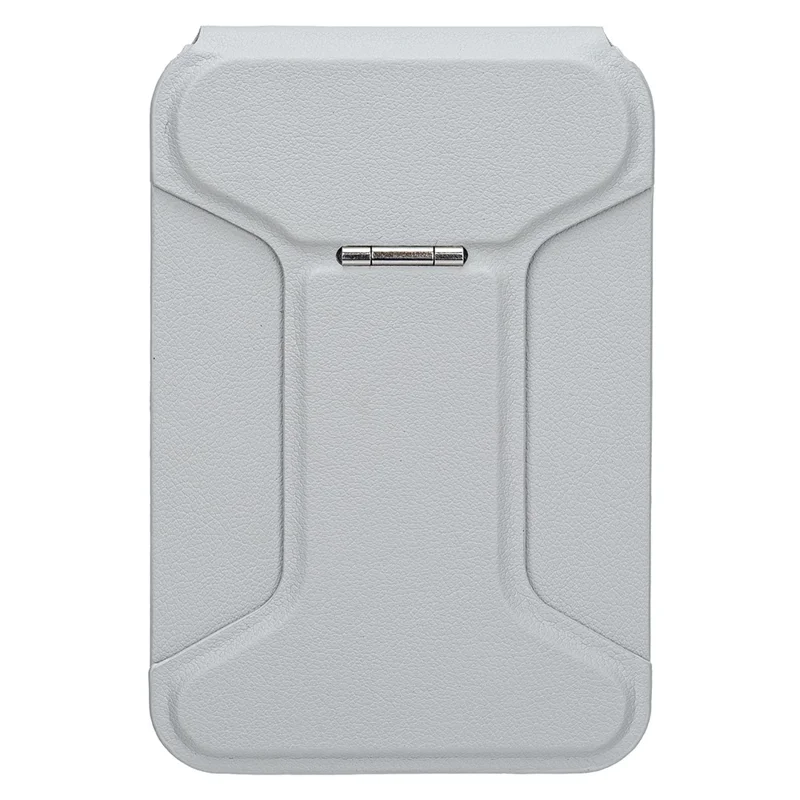 I-Type Kickstand Magnetic Adjustable Angle Metal + PU Leather Handheld Phone Holder Stand - Grey