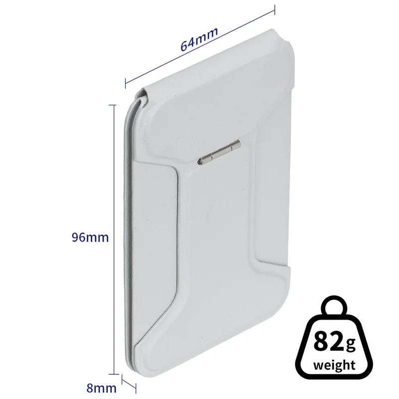 I-Type Kickstand Magnetic Adjustable Angle Metal + PU Leather Handheld Phone Holder Stand - Grey