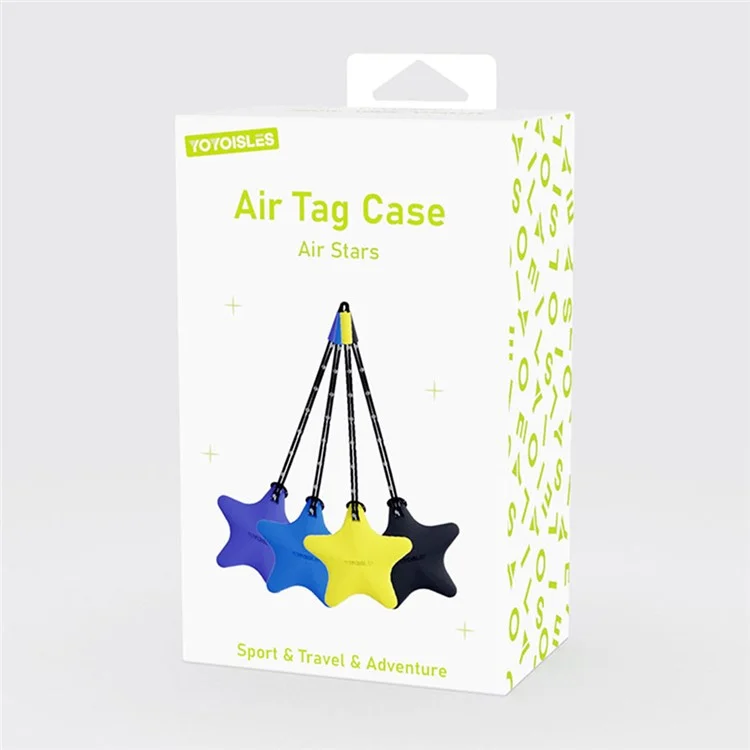 YOYOISLES 4 Peças Estojo Protetor para AirTag, Design em Formato de Estrela Suporte de Rastreador EVA com Cordão de Nylon