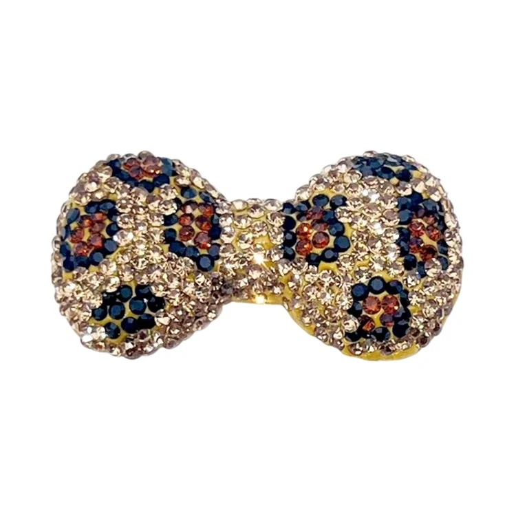47x26mm DIY Phone Case Charms Rhinestones Leopard Print Bow Clay Phone Shell Decorations Accessory - Brown