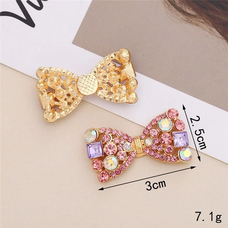 DIY Phone Case Charms Bow Decorations 3D Blinged Charms Accessory - Rhinestone / White
