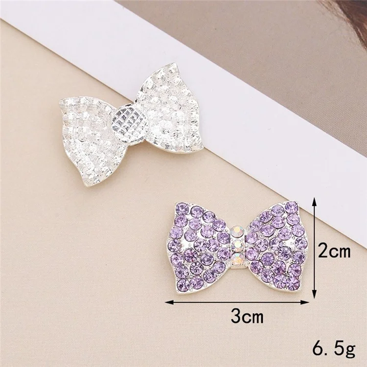 DIY Phone Case Charms Bow Decorations 3D Blinged Charms Accessory - Rhinestone / White