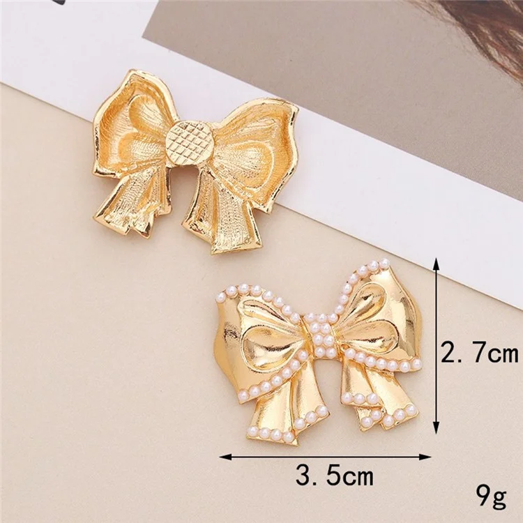 DIY Phone Case Charms Bow Decorations 3D Blinged Charms Accessory - Rhinestone / White