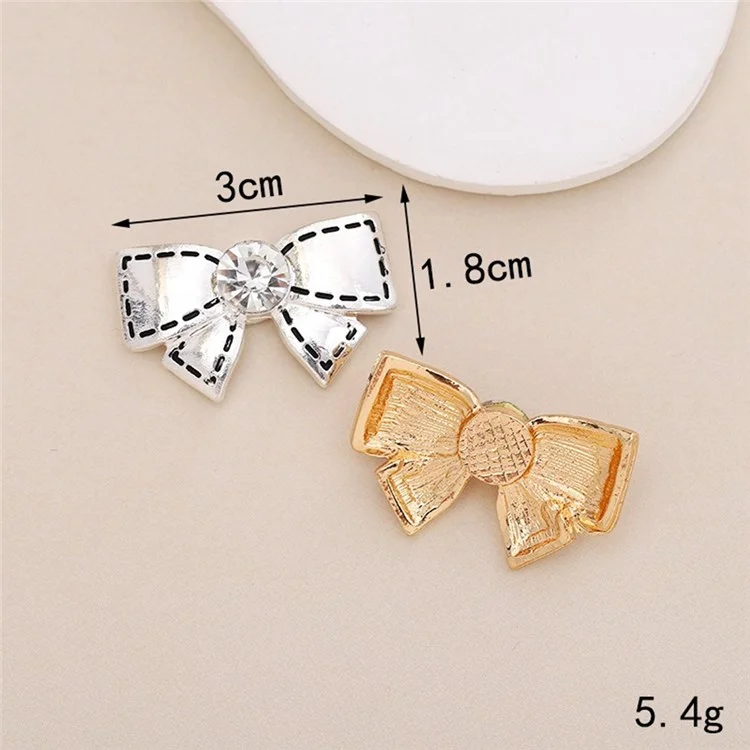 DIY Phone Case Charms Bow Decorations 3D Blinged Charms Accessory - Rhinestone / White