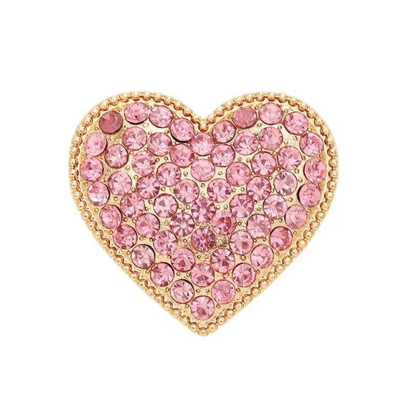 Chic Heart Shaped DIY Phone Case Charms Blinged Decorations Phone Shell Accessories - Rhinestone / Pink