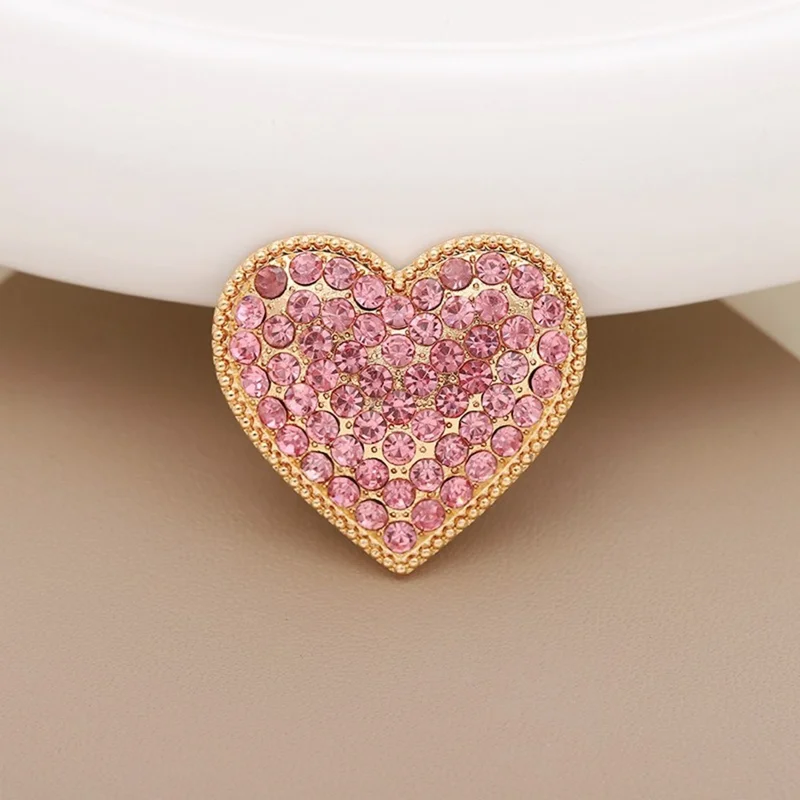 Chic Heart Shaped DIY Phone Case Charms Blinged Decorations Phone Shell Accessories - Rhinestone / Pink