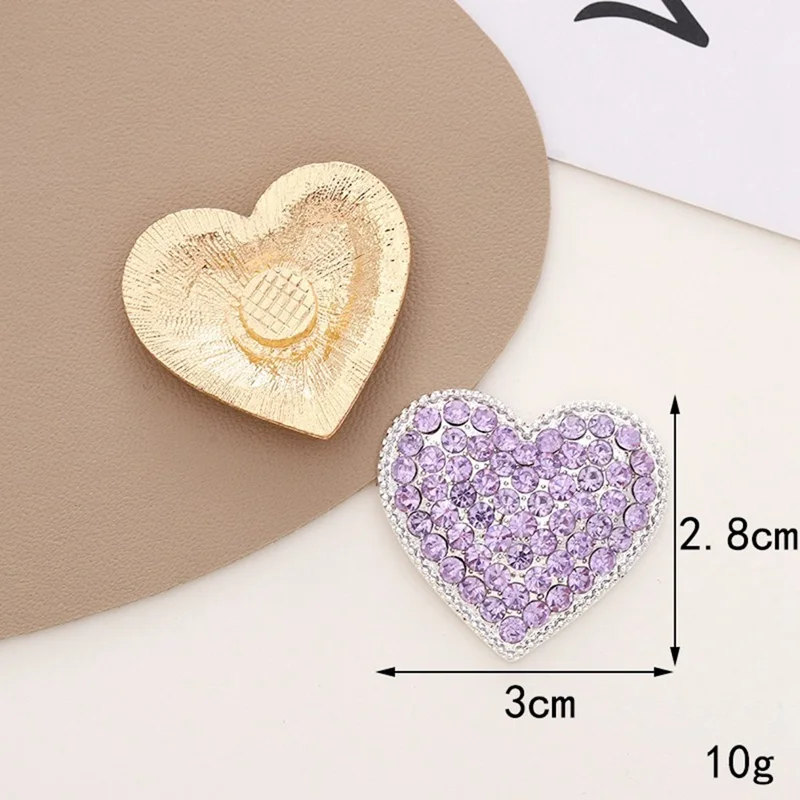 Chic Heart Shaped DIY Phone Case Charms Blinged Decorations Phone Shell Accessories - Rhinestone / Pink