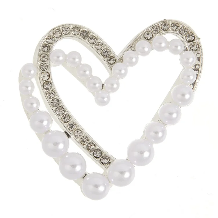 DIY Phone Case Charms Alloy Heart Shape Decoration with Rhinestone + Beaded Phone Shell Accessories