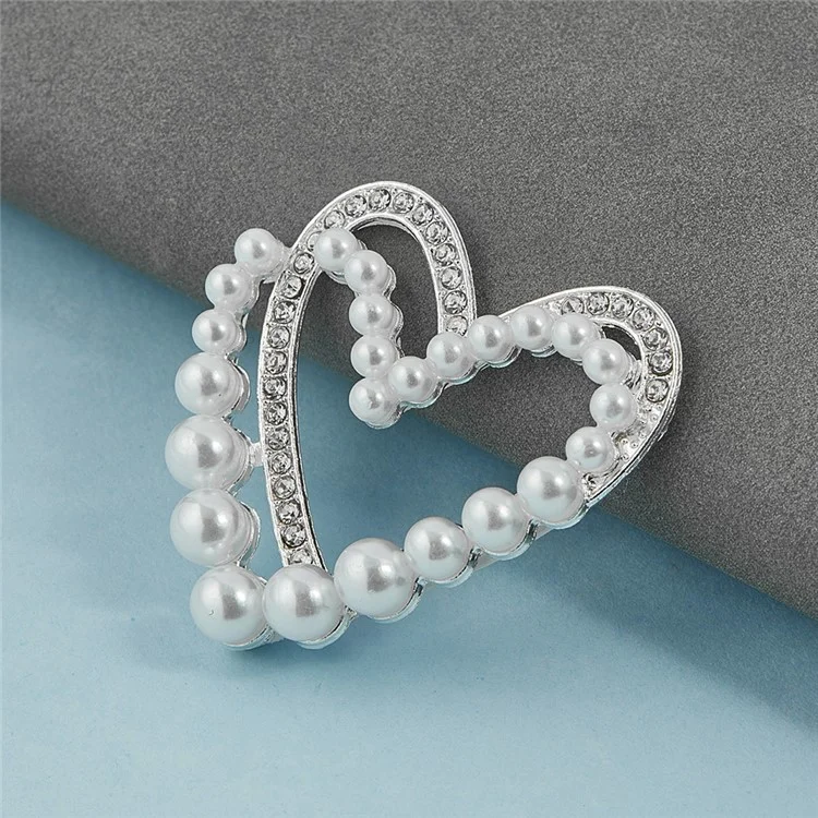 DIY Phone Case Charms Alloy Heart Shape Decoration with Rhinestone + Beaded Phone Shell Accessories
