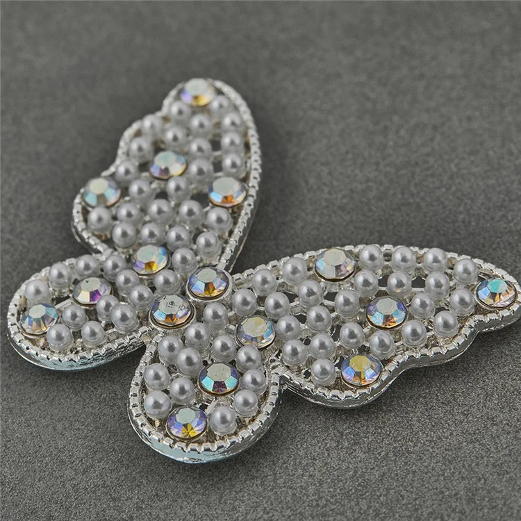 DIY Phone Case Accessory Alloy Butterfly Charm with Beads Rhinestone Decoration Handmade Crafts