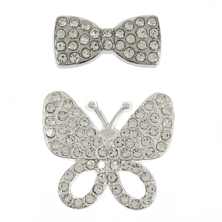 DIY Phone Case Accessories Rhinestone Decor Butterfly + Bowknot Charms Alloy Handmade Crafts