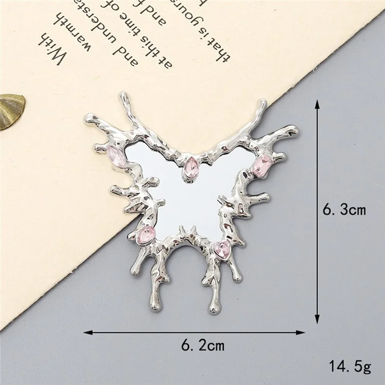 DIY Phone Case Charms Silver Plated Rhinestone Decor Butterfly Mirror Design Phone Shell Accessories