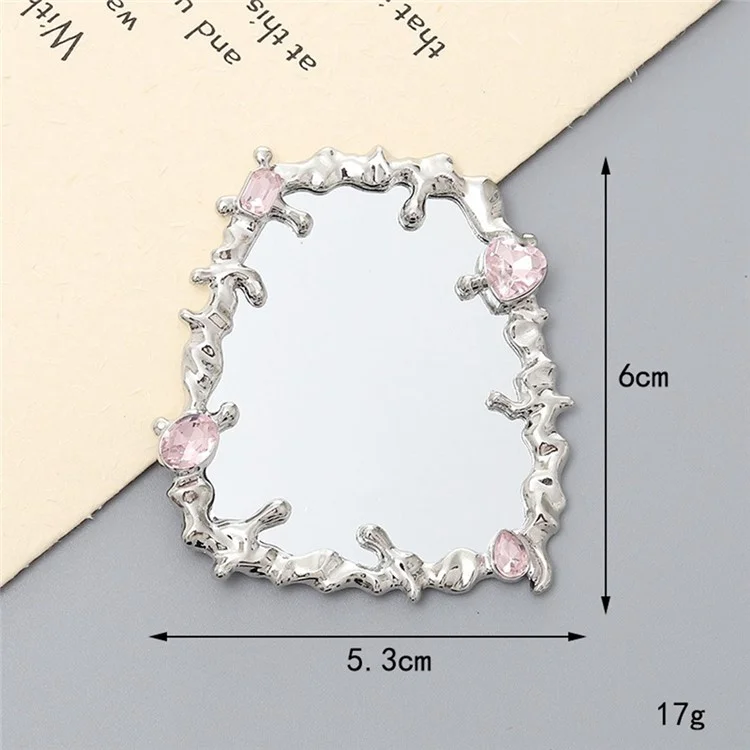 Square Mirror Design DIY Phone Case Charms Silver Plated Rhinestone Decor Phone Shell Accessories