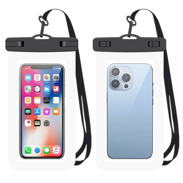 HF-17 Waterproof Phone Pouch IPX8 Certified Touchscreen Cellphone Dry Bag for Swimming / Diving - White