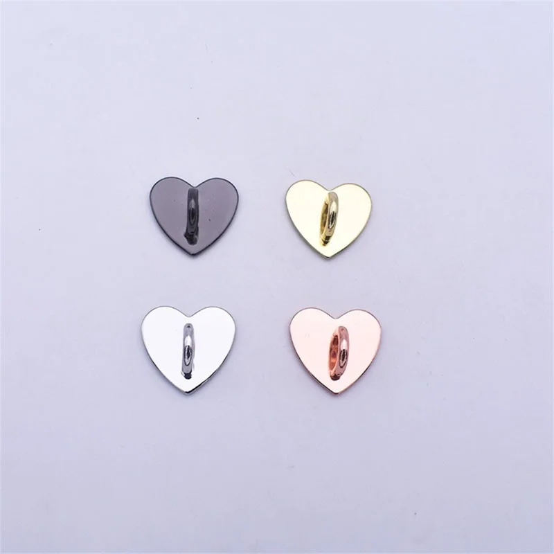 10Pcs / Pack Metal Phone Charm Hook Electroplate Ring Gripper for Phone Case DIY Accessories - Silver Heart