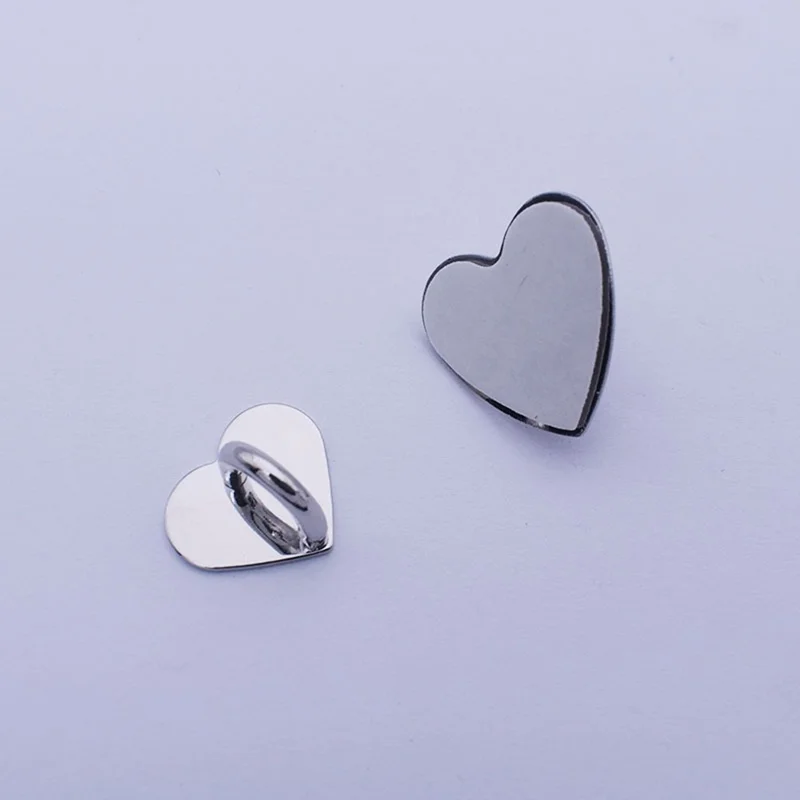 10Pcs / Pack Metal Phone Charm Hook Electroplate Ring Gripper for Phone Case DIY Accessories - Silver Heart