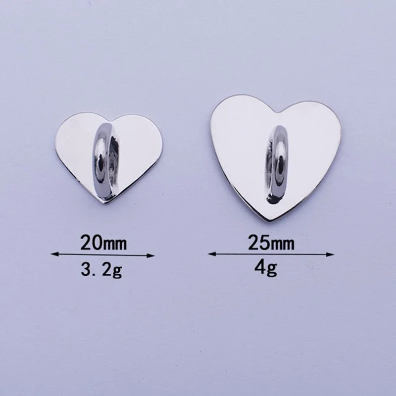 10Pcs / Pack Metal Phone Charm Hook Electroplate Ring Gripper for Phone Case DIY Accessories - Silver Heart