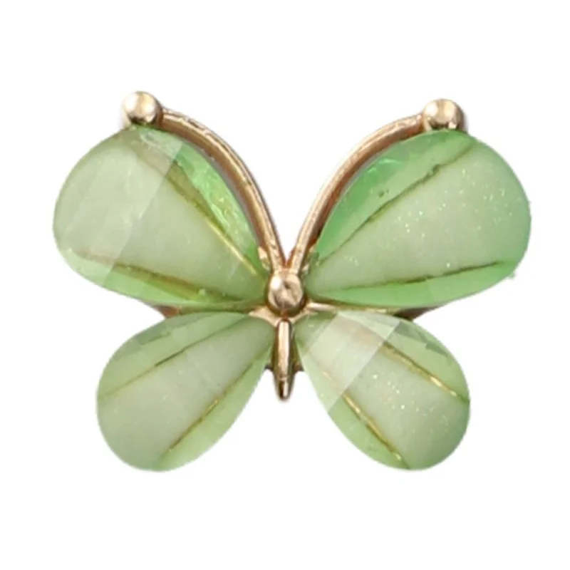 Kit de Decoração para Celular - Pingente de Borboleta com Strass e Enfeite Metálico - Verde