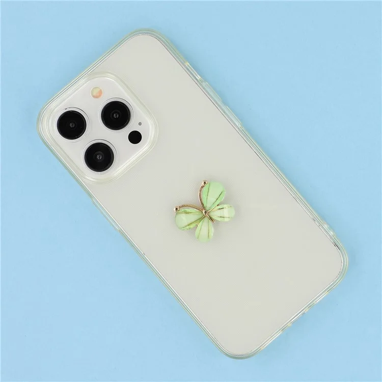 Kit de Decoração para Celular - Pingente de Borboleta com Strass e Enfeite Metálico - Verde