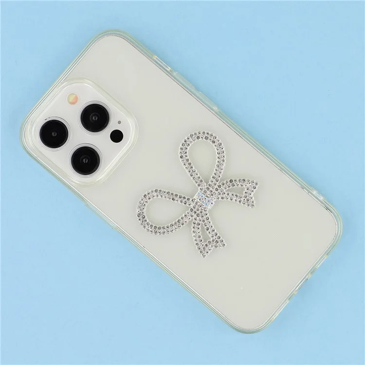 Acessório para Capa de Celular DIY Laço de Borboleta Grande com Pingente de Metal e Strass