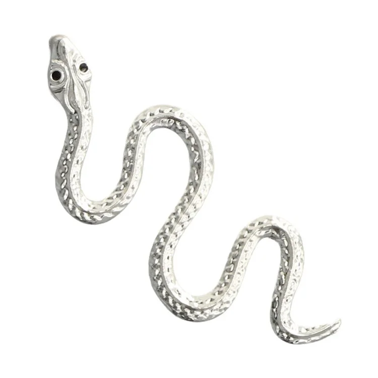 Pingente de Cobra de Metal para Decoração de Capinha de Celular - Prata