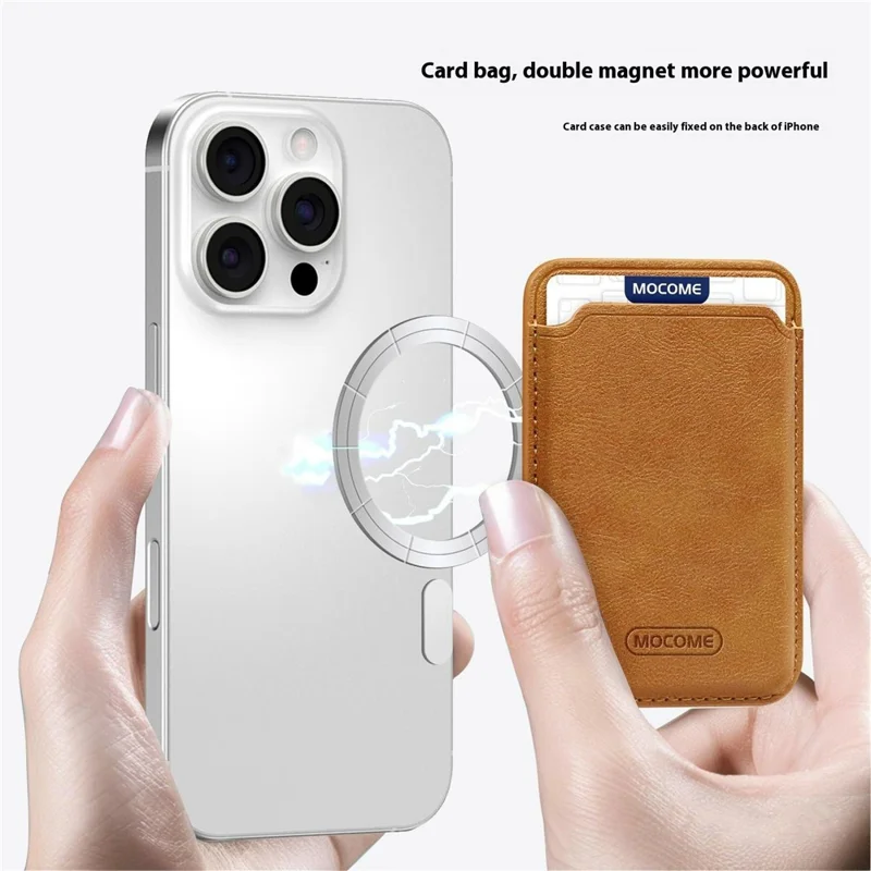 M3 MagSafe Compatible Card Holder Strong Magnetic Cell Phone Attachment Card Bag - Desert Gold