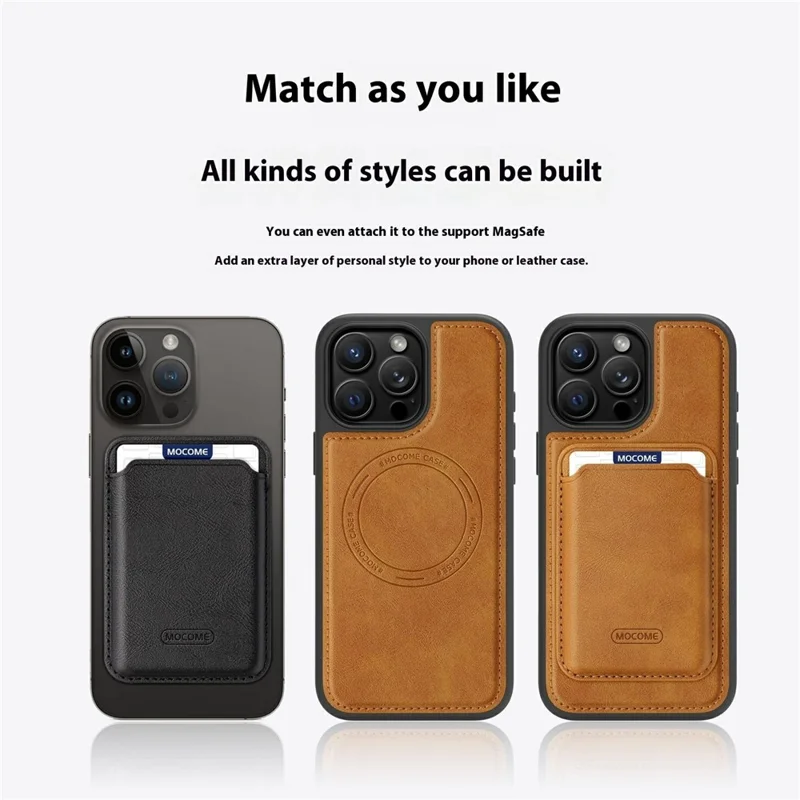 M3 MagSafe Compatible Card Holder Strong Magnetic Cell Phone Attachment Card Bag - Desert Gold