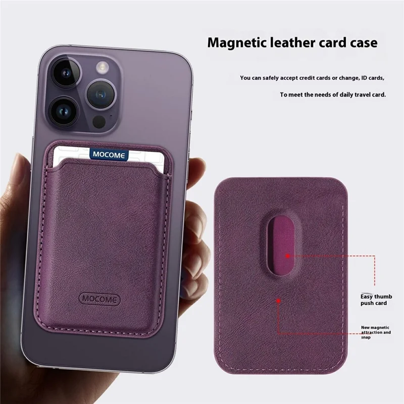 M3 MagSafe Compatible Card Holder Strong Magnetic Cell Phone Attachment Card Bag - Black