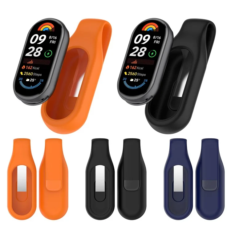 Pour Xiaomi Smart Band 10 / 9 / 8 Support à Clip Bracelet en Silicone de Remplacement - Orange