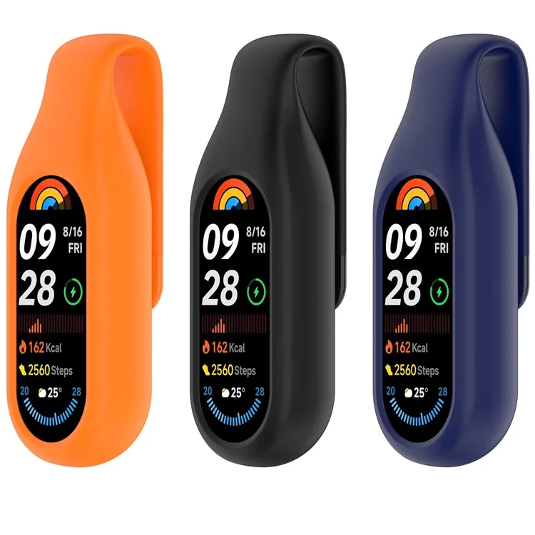 Pour Xiaomi Smart Band 10 / 9 / 8 Support à Clip Bracelet en Silicone de Remplacement - Orange