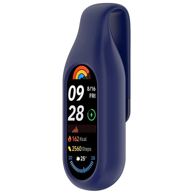 For Xiaomi Smart Band 10  /  9  /  8 Clip-on Holder Silicone Wristband Replacement - Midnight Blue