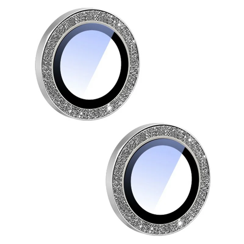For iPhone 16 / 16 Plus	Camera Lens Protector Glitter Decor Metal Frame Lens Film with Installation Tool