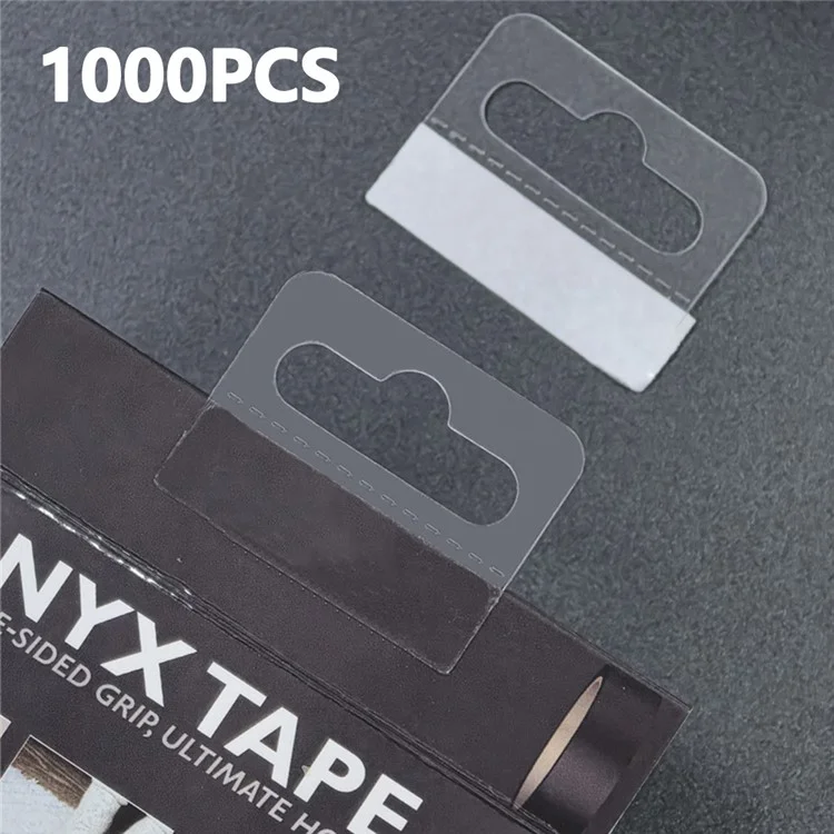 1000 Peças / Pacote Etiquetas Autoadesivas de Gancho PET Transparentes 55x50mm