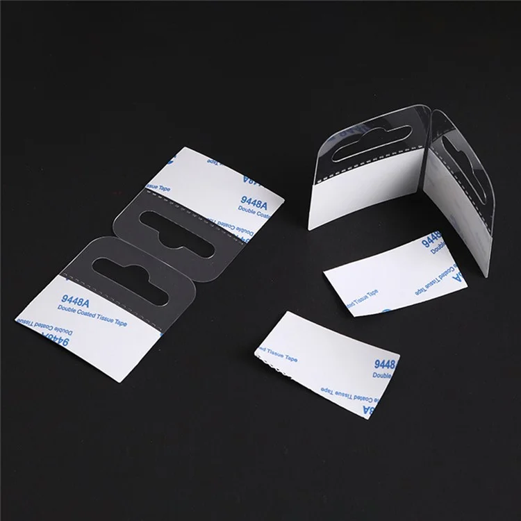 1000 Peças / Pacote Etiquetas Autoadesivas de Gancho PET Transparentes 55x50mm