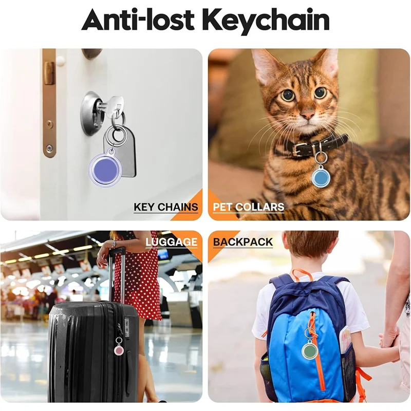 AT-05 For Airtag	Protective Case TPU Waterproof Transparent Cover Anti-Yellowing Lightweight - Transparent Orange