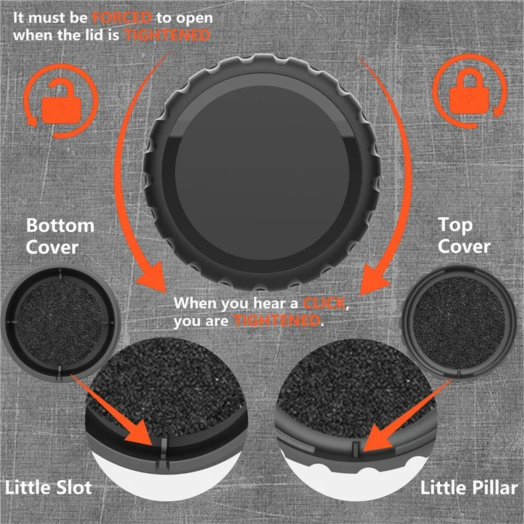 AT-48 For AirTag Protective Case PC Waterproof Smart Tracker Cover Impact Resistant for Bicycles / Skateboards / Carts