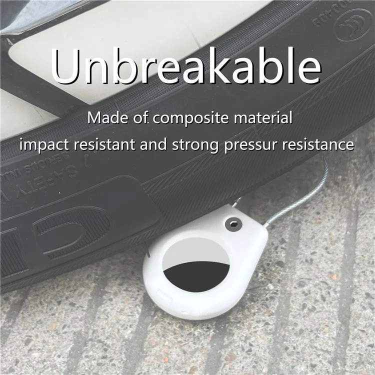 AT-43 2Pcs For AirTag Case Semi-Enclosed Smart Locator Protective Cover with Steel Wire - Black+White