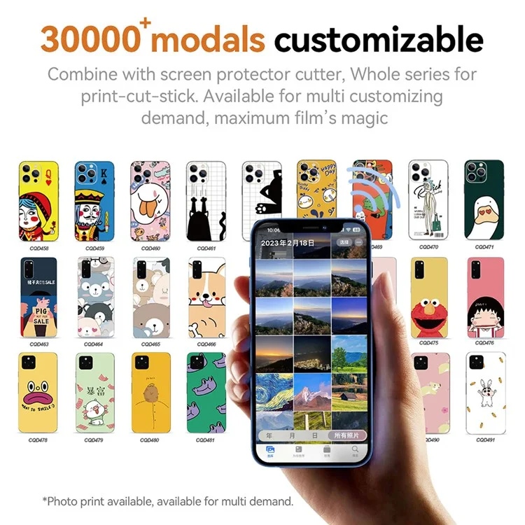DIY Fotodrucker Sublimationsmaschine für Handy-Rückseite Folien-Individualisierung 300 DPI - EU-Stecker