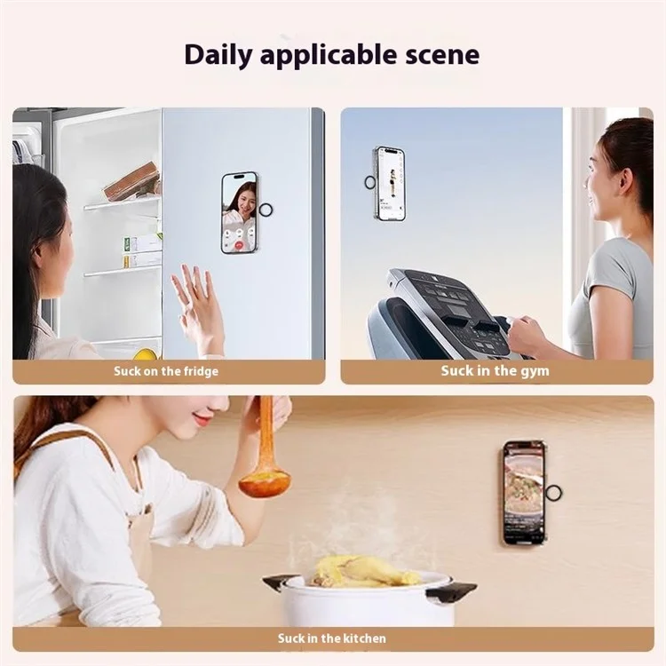 X-LEVEL Silicone Suction Cup Magnetic Phone Mount Holder Strong Magnet Hands-Free - Black
