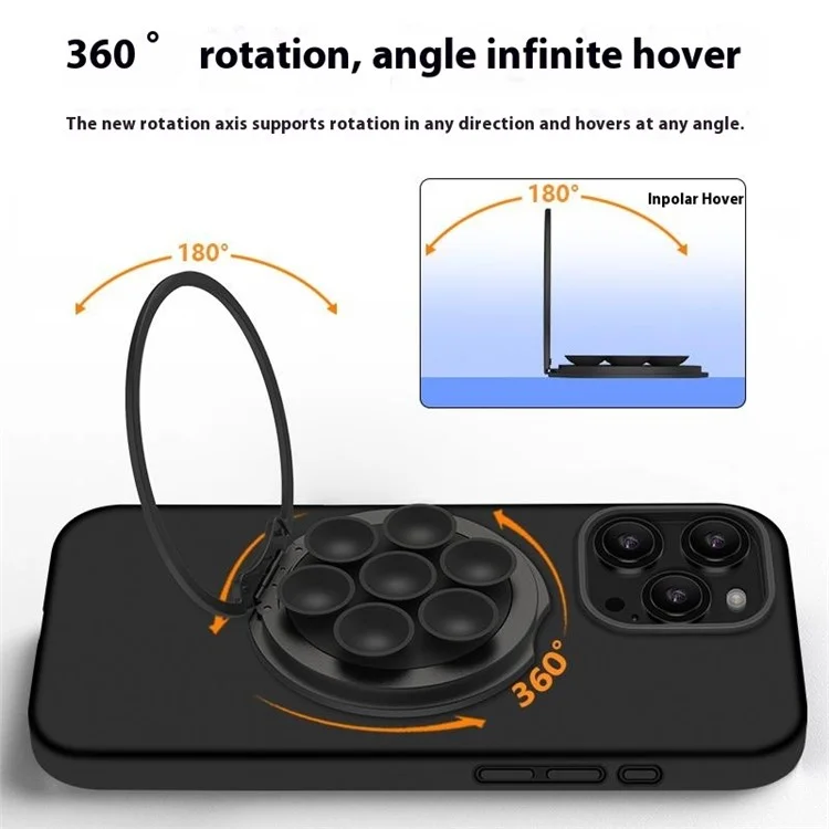 X-LEVEL Supporto Magnetico per Telefono Ruotabile con Ventosa per Dispositivi Multipli - Uso Desktop/Auto - Nero
