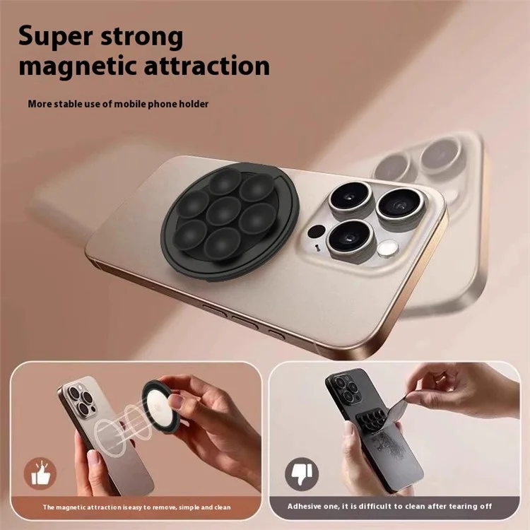 X-LEVEL Supporto Magnetico per Telefono Ruotabile con Ventosa per Dispositivi Multipli - Uso Desktop/Auto - Nero