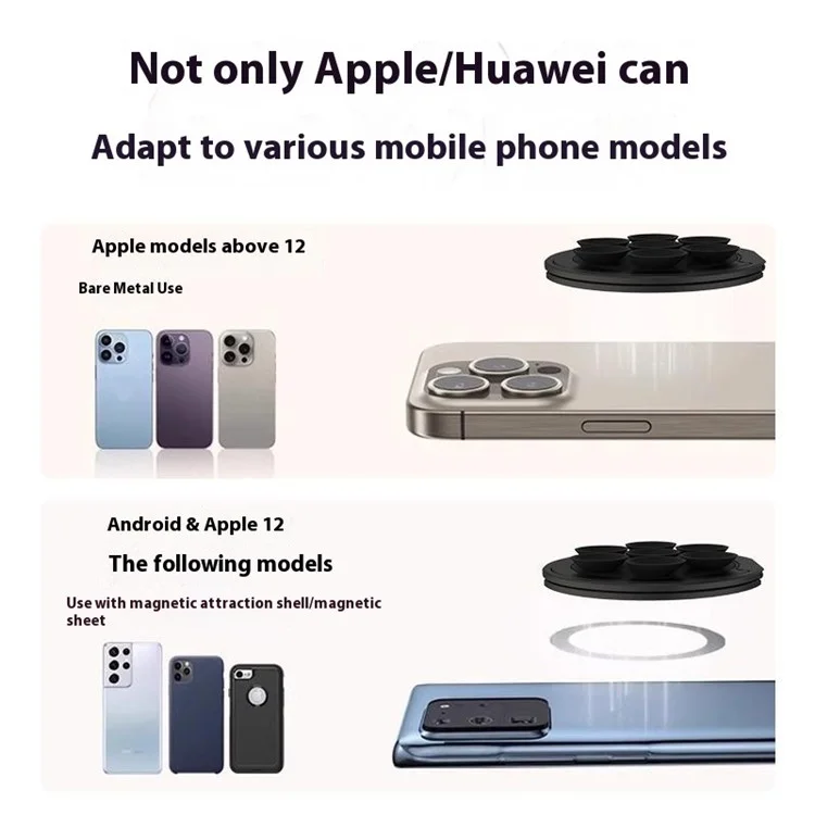 X-LEVEL Supporto Magnetico per Telefono Ruotabile con Ventosa per Dispositivi Multipli - Uso Desktop/Auto - Nero