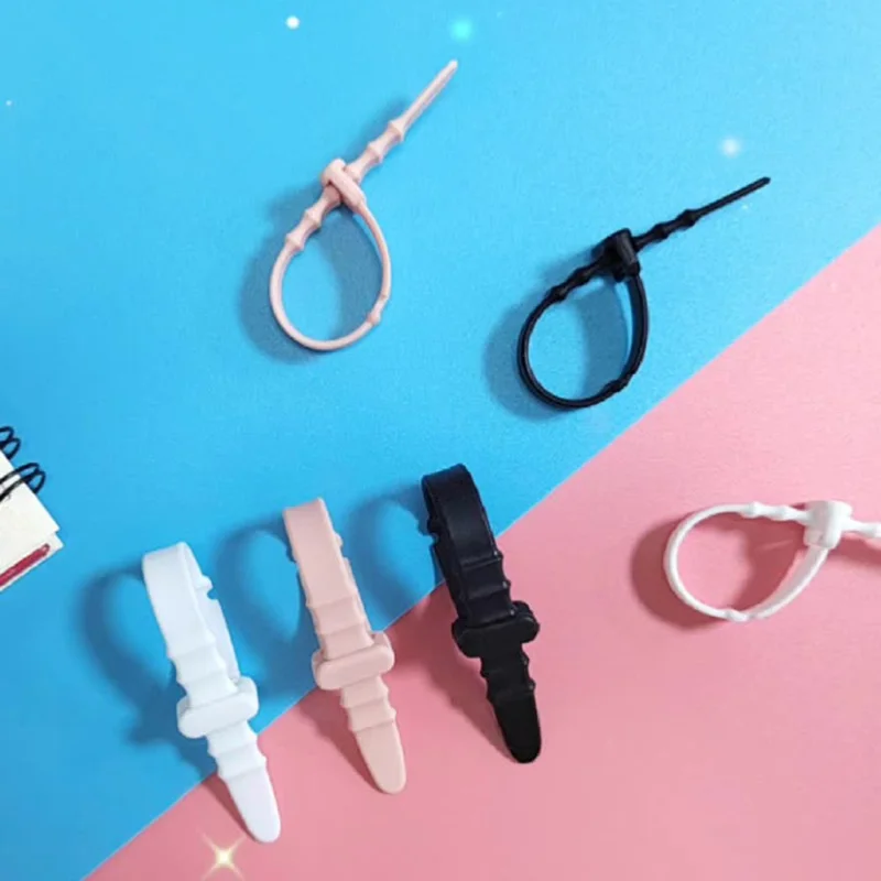 شراء بالجملة 130 مم منظم كابلات سيليكون قابل للتعديل، حامل أسلاك سماعات أذن - أزرق فاتح