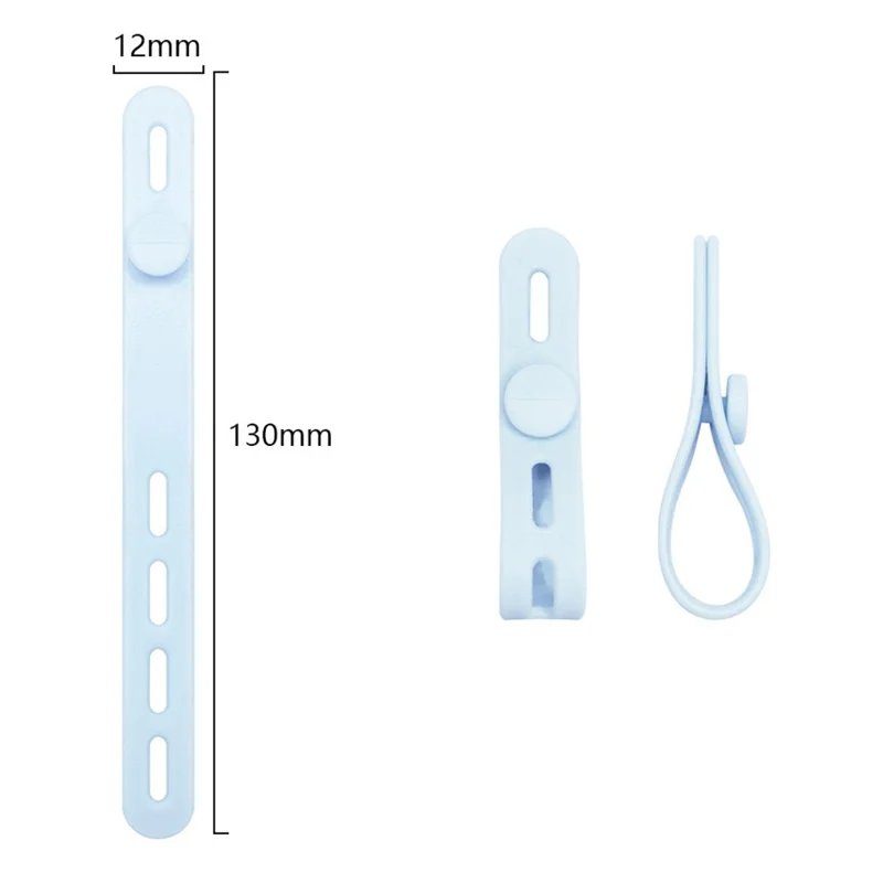 شراء بالجملة 130 مم منظم كابلات سيليكون قابل للتعديل، حامل أسلاك سماعات أذن - أزرق فاتح