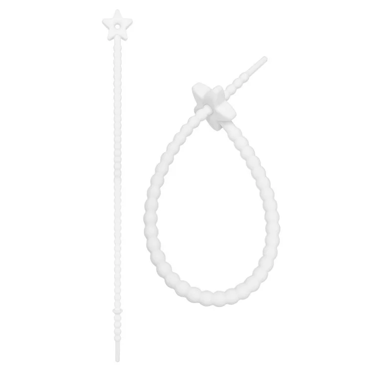 Achat en gros 22 cm Organisateur de câbles en forme d'étoile Porte-clés en silicone Accessoire DIY - Blanc