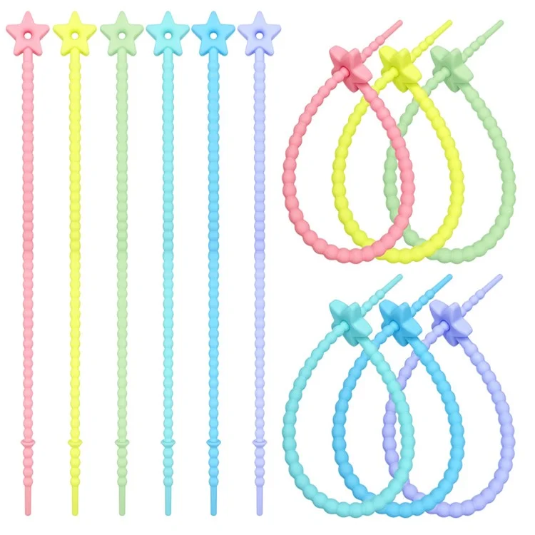 Achat en gros 22 cm Organisateur de câbles en forme d'étoile Porte-clés en silicone Accessoire DIY - Blanc