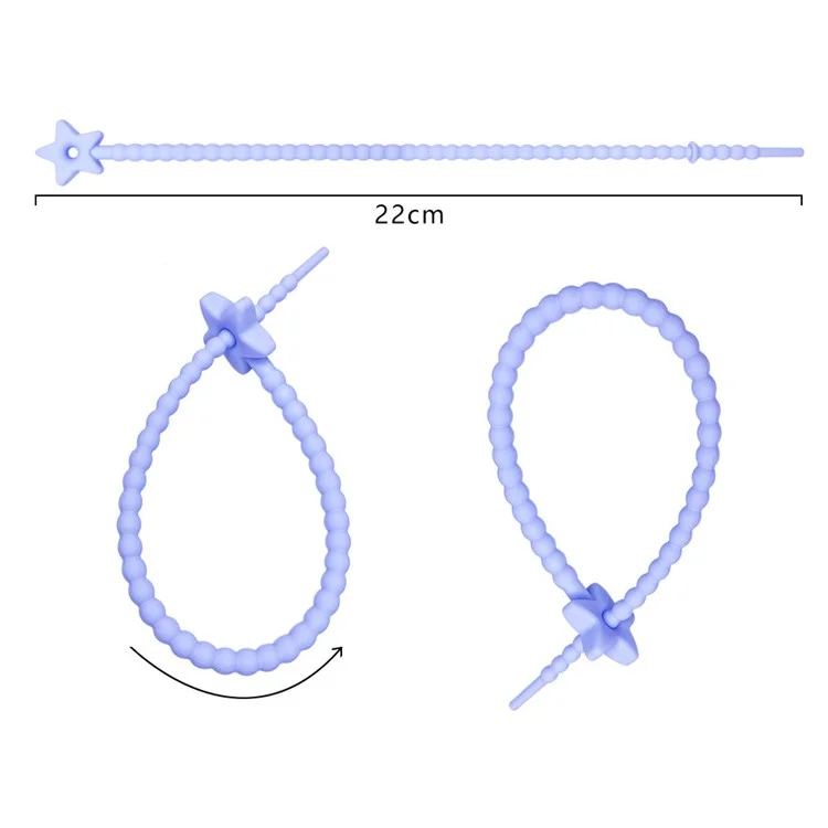 Achat en gros 22 cm Organisateur de câbles en forme d'étoile Porte-clés en silicone Accessoire DIY - Blanc