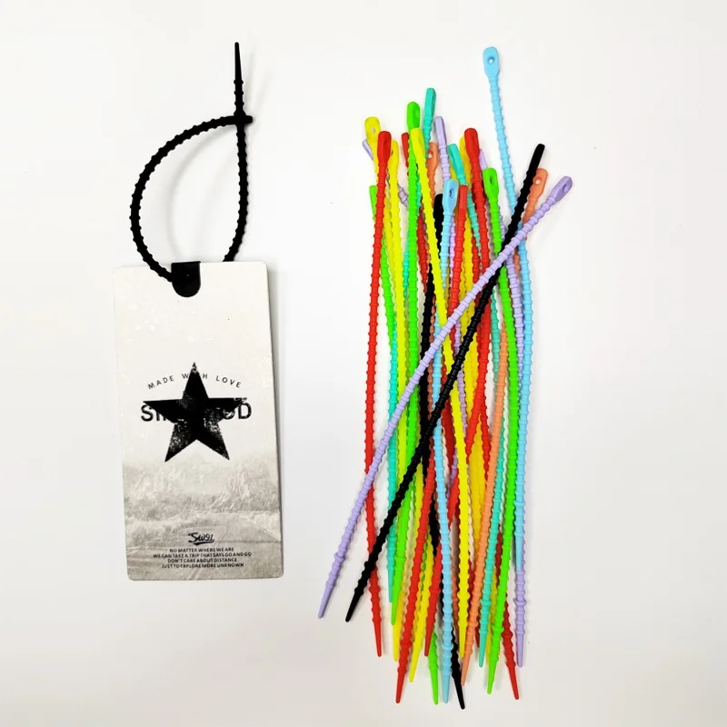 Bulk Purchasing 180mm Silicone Cable Organizer Card Tag Lanyard Tie Clothing Hangtags Accessory - Orange